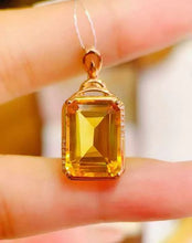 18K Solid Gold Inlaid 6.85ct Natural Citrine & Genuine Diamond Pendant High End Gemstone Prosperity Treasure Real Gold Jewelry