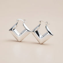 925 Sterling Silver Star Square Smooth Circle Hoop Earring For Woman Party Gift Fashion Charm Wedding Engagement Jewelry