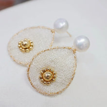 Original 14k Filled Gold Stud Natural Pearl Earrings Personality Metal Dangle Earrings Handmade Jewelry Gifts