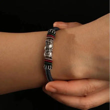 925 Sterling Silver Handmade Braided Rope Dragon Charm Bracelet For men With Adjustable Knots  Gift For Him