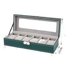 New Watch Box 6/10/12 Grids  PU Leather Watches Display Case Jewelry Holder Storage Organizer With Lock