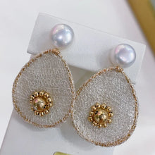 Original 14k Filled Gold Stud Natural Pearl Earrings Personality Metal Dangle Earrings Handmade Jewelry Gifts