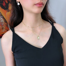 925 Sterling Silver Classic Oval Double Beads Geometry Necklace