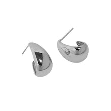 STerling silver 925 pure silver earring nail for female minimalist and versatile geometric oval smooth texture.