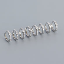 925 Sterling Silver Geometry CZ Square Oval Huggie Hoop Earrings