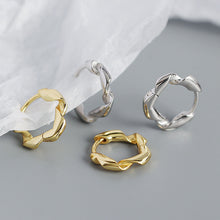 925 Sterling Silver Huggie Holiday Twisted Circle Hoop Earrings
