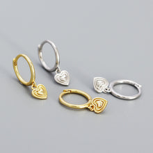 925 Sterling Silver Sweet Geometry Three Layers Hearts Hoop Earrings