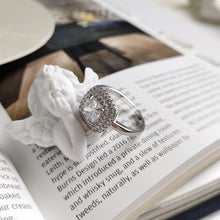 925 Sterling Silver Casual Geometry CZ Adjustable Ring
