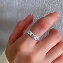 925 Sterling Silver Irregular Texture Adjustable Ring for Women in Silver and 18K Gold Elegant Fashion Jewelry Gift