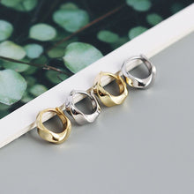 925 Sterling Silver Huggie Hoop Fashion Twisted Geometry Earrings