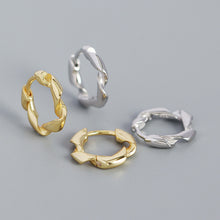 925 Sterling Silver Huggie Holiday Twisted Circle Hoop Earrings