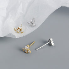 925 Sterling Silver Simple CZ Sunshine Stud Earrings