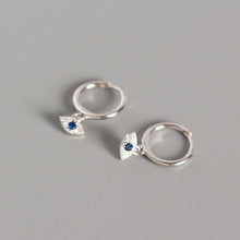 925 Sterling Silver Gift CZ Eye Hoop Earrings