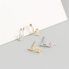 925 Sterling Silver Animal Snake Cute Stud Earrings