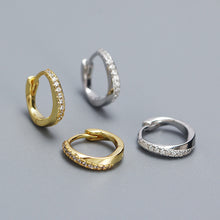 925 Sterling Silver Simple CZ Twisted Hoop Earrings
