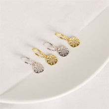 925 Sterling Silver Shining CZ Flower Round Leverback Earrings