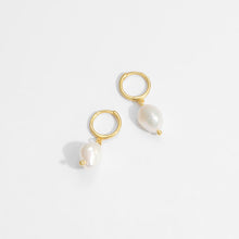 925 Sterling Silver Casual Baroque Irregular Natural Pearl Dangling Earrings