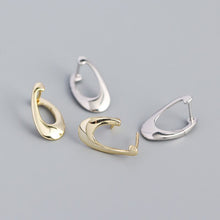 925 Sterling Silver New Irregular Hollow Geometry Hoop Earrings