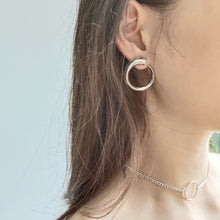 925 Sterling Silver Simple Irregular Hollow Round  Dangling Earrings