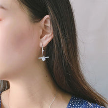 925 Strip Sterling Silver Holiday Round CZ Hoop Earrings