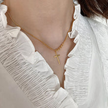 925 Sterling Silver Holy Cross Hollow Chain Necklace