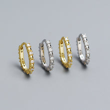925 Sterling Silver Stacker Office CZ U Shape Hoop Earrings