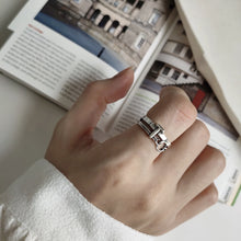 925 Sterling Silver Retro Letter T Knot  Adjustable Ring