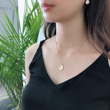 925 Sterling Silver Classic Oval Double Beads Geometry Necklace