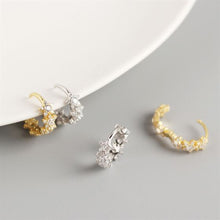 925 Sterling Silver Geometry CZ Stars Huggie Hoop Earrings
