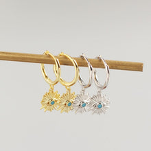 925 Sterling Silver Holiday Eyes Hoop Earrings