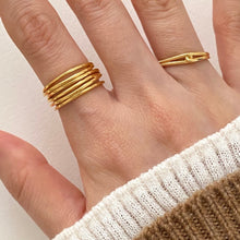 925 Sterling Silver Geometric Minimalist Multi-Line Adjustable Ring