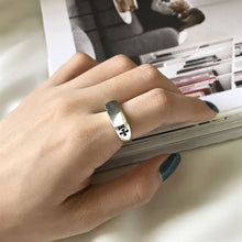 925 Sterling Silver Vintage Cross Simple Adjustable Ring