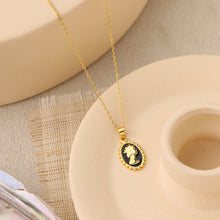 925 Sterling Silver Elegant Elizabeth Portrait Oval Necklace
