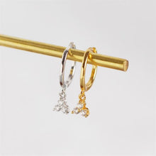 925 Sterling Silver Simple CZ Geometry Leverback Earrings