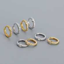 925 Sterling Silver Geometry CZ Square Oval Huggie Hoop Earrings
