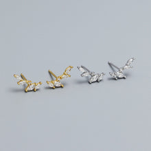 925 Sterling Silver Graduation CZ Olive Leaves Branch Stud Earrings