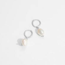 925 Sterling Silver Casual Baroque Irregular Natural Pearl Dangling Earrings