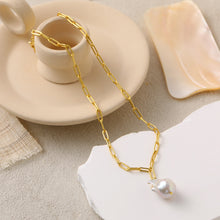 925 Sterling Silver Irregular Natural Pearl Necklace