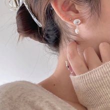 925 sterling silver vintage minimalist  trend shell pearl earrings