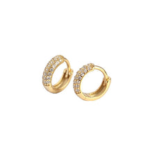 925 Sterling Silver Huggie Hoop Office CZ Lines Earrings