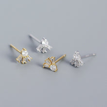 925 Sterling Silver Simple CZ Sunshine Stud Earrings