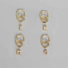 925 Sterling Silver Fashion A - Z Letter Leverback Earrings