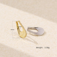 925 Sterling Silver Women Elegant CZ U Shape Hoop Earrings
