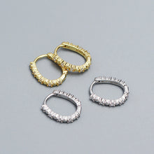 925 Sterling Silver Stacker Office CZ U Shape Hoop Earrings