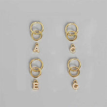 925 Sterling Silver Fashion A - Z Letter Leverback Earrings