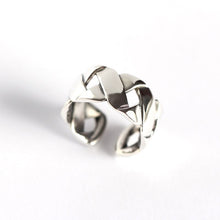 925 Sterling Silver Vintage Weave Wide Adjustable Ring