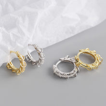 925 Sterling Silver Geometry Mini Circles CZ Hoop Earrings