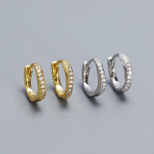 925 Sterling Silver Simple CZ Twisted Hoop Earrings