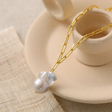 925 Sterling Silver Irregular Natural Pearl Necklace