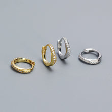 925 Sterling Silver Simple CZ Twisted Hoop Earrings
